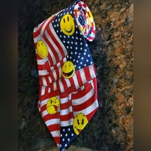 Patriotic Smiley Face Tie